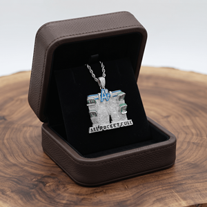 Collier pendentif personnalisé Hip Hop « All Pocket Full » en argent 925, entièrement serti de moissanite VVS - Product Image 1