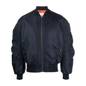 Blouson Bomber Bleu Homme 2026 Coupe Droite Col Montant Fermeture Éclair Coupe-Vent Polyester Décontracté Automne - Product Image 1