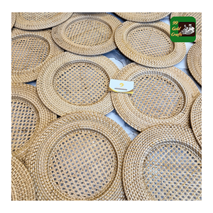 <b>Rattan</b> Charger Plates shaped using natural <b>rattan</b> weaving for <b>table</b> decor wedding styling and <b>dining</b> display Vietnam - Product Image 5