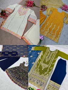 Atractivo Vestido de Georgette con Bordado de Lentejuelas y Dupatta en Color Rosa - Product Image 4