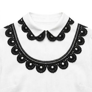 Dentelle Guipure Florale Noire Écologique de Luxe 10mm, Personnalisable, Vente Directe Usine, Emballage de 20 Mètres pour Sacs à Main et Portefeuilles - Product Image 3