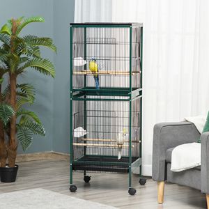Grande cage à oiseaux d'intérieur avec une largeur de 1,7 pied, design volière multi-portes pour canaris, pinsons, conures 55 - Product Image 1
