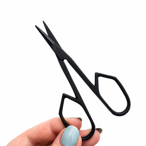 Matte Black Long Embroidery Scissors Lightweight Sharp <b>Needlework</b> Tool for Tailors and Crafters - Product Image 2