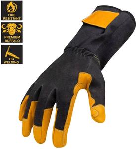 Gants de soudage TIG en cuir de vachette naturel, résistants aux hautes températures et durables, pour soudage à l'arc à l'argon - Product Image 6