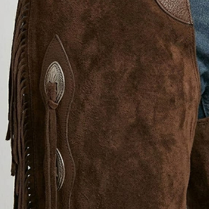 Pantalones de cuero de gamuza marrón, ligeros, 100% transpirables, hechos a medida - Product Image 5