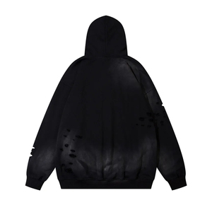 Sweat à capuche zippé en molleton 100 % coton, sur mesure, hiver, effet vieilli, broderie, coupe oversize, respirant, écologique, OEM ODM - Product Image 2