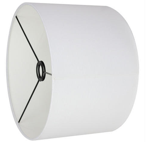 Suministro al por Mayor de Pantallas de Lámparas Cilíndricas de Lino de Algodón Blanco con Accesorios de Metal Negro para Lámparas de Mesa y de Pie, Ideal para Hoteles - Product Image 1