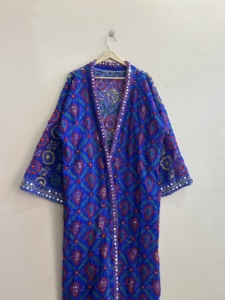 เสื้อคลุมกิโมโนปักลายโบฮีเมียนฟูลการีสำหรับผู้หญิง ชุดลำลองสุดหรูสำหรับคลุมตัว - Product Image 4
