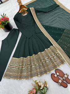 Conjunto de Salwar Kameez Anarkali para Mujer, Bordado con Lentejuelas, Dupatta, Ropa Tradicional India y Pakistaní para Fiestas - Product Image 4