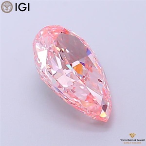 เพชร CVD ที่ได้รับการรับรองจาก IGI น้ำหนัก 2.00 กะรัต รูปทรงลูกแพร์ สีชมพูสดใสแฟนซี ความสะอาดระดับ VVS2 สำหรับออกแบบจี้ตามสั่ง - Product Image 3
