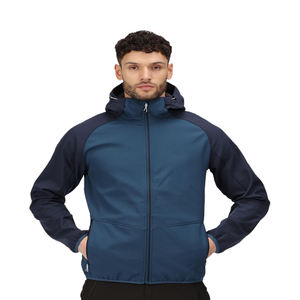 Veste softshell d'extérieur personnalisable avec logo, col montant, poche avant, légère, coupe-vent, respirante, écologique, unisexe, hiver - Product Image 1