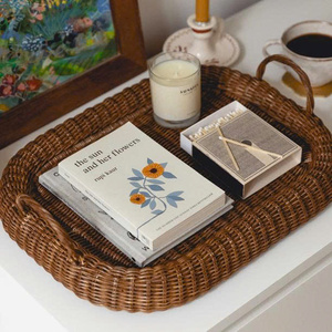 ถาดหวายทรงสี่เหลี่ยมหรูหราเป็นมิตรกับสิ่งแวดล้อมพร้อมหูจับ เส้นผ่านศูนย์กลาง 300 มม. หนา 10 มม. สำหรับอาหารและชา DK0007 Doan Ket - Product Image 2