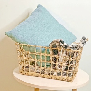 Wholesale Large Water Hyacinth <b>Laundry</b> Hamper Foldable Woven Clothing <b>Storage</b> Basket with Handles - Product Image 1
