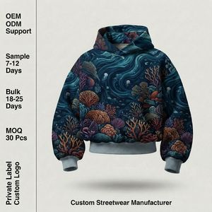 Unisex <b>Galaxy</b> Print Hooded Sweatshirt Oversized Fit 300G Knitted Polyester Streetwear Autumn Wear - Product Image 5
