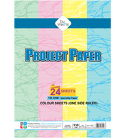 Papier d'écriture de haute qualité imprimé en couleur pour projets scolaires et de bureau, multi-usages, 24 feuilles