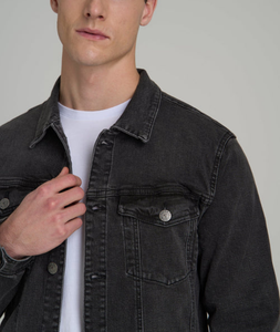 โรงงานผลิตเสื้อแจ็คเก็ตเดนิมผ้าฝ้ายสโตนวอชแบบมีกระดุมและกระเป๋า รับผลิตแบบ OEM ODM แบรนด์ส่วนตัว สั่งผลิตได้จำนวนน้อย พร้อมปักโลโก้ตามแบบ - Product Image 5