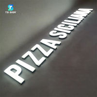 Enseigne lumineuse personnalisée avec lettres 3D en LED, lettres en acrylique avec face en métal, logo éclairé par LED, panneau LED pour publicité extérieure, enseigne lumineuse