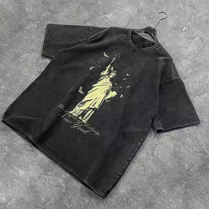 Camisetas Gráficas Vintage Personalizadas para Fabricantes de Ropa, Impresión DTG, 100% Algodón, Hombros Caídos, Estilo Casual Corto, Talla Grande para Hombre - Product Image 2