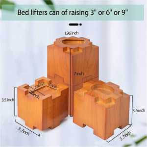 Rehausseurs de lit en bois avec patins en caoutchouc antidérapants, empilables, robustes, pour augmenter la hauteur des meubles (lit, canapé, table, chaise) - Product Image 2