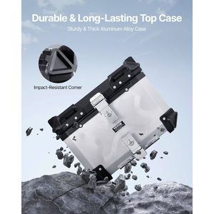 Bauletto Moto Impermeabile da 45L Staccabile Universale in Lega di Alluminio con Rivestimento in Pelle - Product Image 2