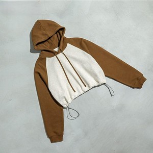 Women's Cropped <b>Drop</b> Shoulder Hoodie Oversized Pullover with Soft Cotton Blend Fleece Fabric for Casual Streetwear Style - Product Image 1