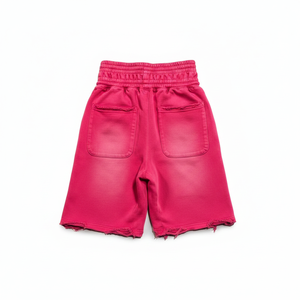 Shorts d'été personnalisés pour hommes, vente en gros, shorts en coton épais pour hommes, shorts effet pulvérisation arc-en-ciel, fournisseur, shorts rétro délavés à double taille - Product Image 3
