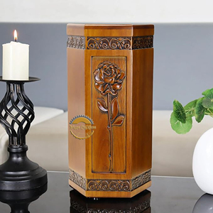 Premium Wooden Cremation Urn for Human <b>Ashes</b> Handmade Wooden Funeral Urn with Natural Finish Solid Wood Memorial Urn for Adults - Product Image 4