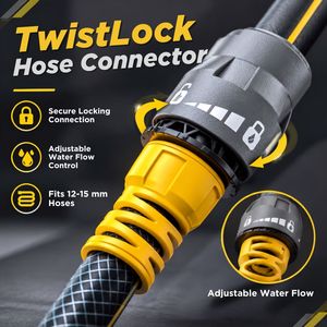 Raccord rapide pour tuyau d'arrosage Premium Twistlock avec contrôle du débit, irrigation de jardin, installation facile, CNS 12 à 15 mm, 80 PSI, Taïwan - Product Image 6
