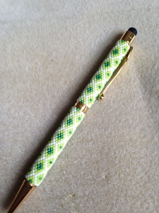 Handcrafted Seed Beads <b>Art</b> Deco Pen with Custom Design Multi-colors Embroidery-Trendy Decorative Office School Supplies - Product Image 3