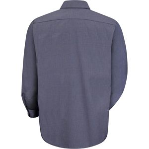 เสื้อเชิ้ตยูนิฟอร์มทำงานลายตารางเล็ก RK สำหรับผู้ชาย สีแดง - Product Image 4