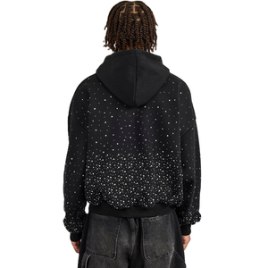 Sudaderas de Lujo con Pedrería al por Mayor para Hombre, de Algodón Grueso y Felpa, Estilo Urbano Oversize, 400 GSM, Logotipo Personalizado OEM - Product Image 2