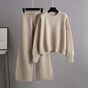 Conjunto Deportivo Informal de 2 Piezas para Mujer, en Algodón Sólido, con Sudadera y Pantalones Deportivos, Corte Holgado, Ecológico - Product Image 6