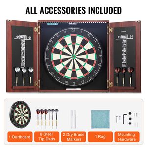 Ensemble de meuble de rangement pour jeu de fléchettes taille officielle avec éclairage LED, prêt à l'emploi, pour fléchettes à pointe en acier - Product Image 6