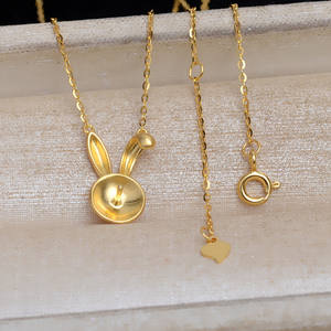 Cadena de Conejo Mate de Plata S925 para Collar DIY con Accesorios de Perlas de 9-11 mm, Soporte Vacío JG5396, Fornituras y Componentes de Joyería - Product Image 3