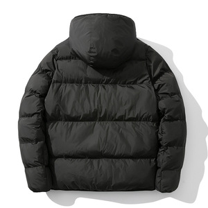 <b>Men's</b> Hooded Color Blocking Down Puffer <b>Jacket</b> Winter Casual Zipper Front Thick Warm Coat Gray <b>White</b> Regular Fit - Product Image 5