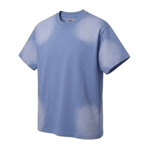 T-shirt Homme Oversize Col Rond Manches Courtes 100% Coton Pur Grammage Lourd Délavé à l'Acide Effet Délavé par le Soleil Impression Numérique Respirant - Product Image 5