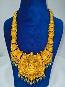 Collar de Templo Tradicional del Sur de la India, Lakshmi Kasu Mala, de Oro Sólido de 22K, Hecho a Mano, con Moneda de la Diosa, de 22 Pulgadas, para Boda - Product Image 2