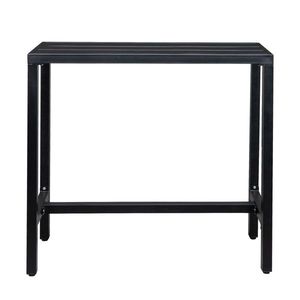 Tavolo da Bar Moderno in Ferro e Legno da 40 Pollici con Manopola di Regolazione, Nero, Arredamento da Esterno per Casa, Hotel, Centro Commerciale, Adattabile per Soggiorno e Bar Domestico - Product Image 1