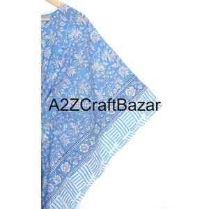 Robe longue bohème hippie en coton tissé à la main avec imprimé floral, style kaftan, pour femme, idéale pour l'été et la plage - Product Image 4