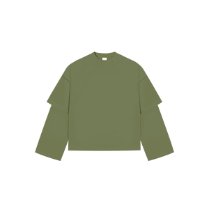 T-shirt homme grande taille en coton double couche à manches longues imprimé de haute qualité - Product Image 5