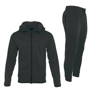 This is a Men's Two-Tone UltraTech Fleece Full-<b>zip</b> Hoodie With Zippered Sleeve <b>Pocket</b> And Matching <b>Jogger</b> Pants Tracksuit Set - Product Image 3