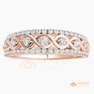 <b>Rose</b> Gold <b>Infinity</b> Moissanite Diamond Ring mossonite Bridal Wedding Band Jewelry Women USA Anniversary - Product Image 5