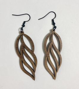 Boucles d'oreilles pendantes en bois, longues, rondes, colorées, design classique vintage pour femmes, bijoux de fête - Product Image 1