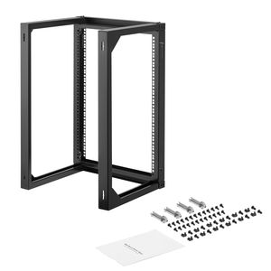 Rack Server a Parete 15U Open Frame, Rack di Rete con Apertura a 180 Gradi, in Acciaio al Carbonio, Capacità di Carico Massima 150 Libbre per Uso Dati - Product Image 1