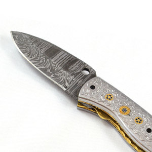 Handmade Damascus Steel Folding Knife Durable Pocket Design Outdoor <b>Camping</b> Hiking Fishing Travel Work Utility <b>Tool</b> - Product Image 6