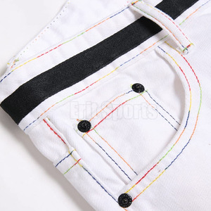 High Quality <b>Men's</b> Casual <b>Jeans</b> Shorts 100% Cotton <b>Drawstring</b> Knitted Mid Waist Quick Dry Outdoor Wear - Product Image 4