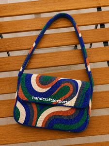 Bolso de Hombro de Alta Calidad, Profesional, de Lujo, Hecho a Mano con Cuentas, Patrón Colorido, Costuras Resistentes, Bordado - Product Image 1