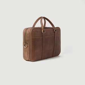 Elegante Bolso Mensajero de Cuero Vintage para Hombre, Maletín Unisex de Cuero Genuino, Bolso Rígido para Uso Diario, Logotipo Personalizado, 1 Pieza, Poliéster - Product Image 3