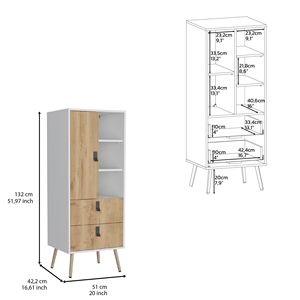Toka แต่งตัวสูงที่มีสามชั้นสองลิ้นชักและหนึ่งประตู - Product Image 4