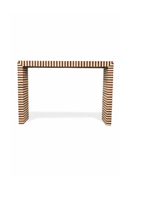 Table console de luxe en os incrusté, surface à motifs artisanale, meuble élégant pour entrée, décoration sophistiquée pour espace de vie C - Product Image 1